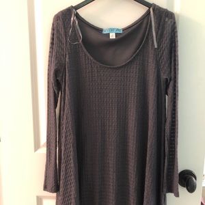Francesca’s Soft Longsleeve Gray Dress